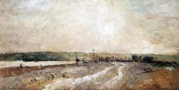 The Port near Rouen Artwork by Albert Lebourg