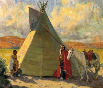 Crow Tent Artwork by E. Irving Couse
