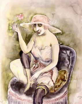 Girl with Rose Artwork by Otto Dix