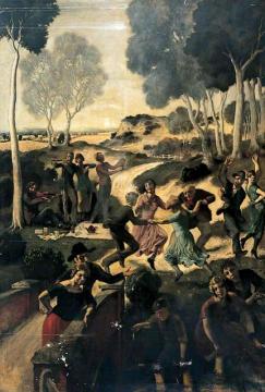 Picnic In The Country With Musicians And Dancers Artwork by Rex Whistler