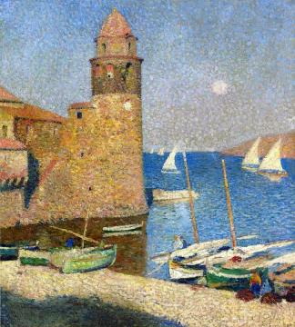 The Tour de Collioure, Moonrise Artwork by Henri Martin
