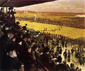 The Races At Longchamps From The Grandstand Artwork by Giuseppe de Nittis