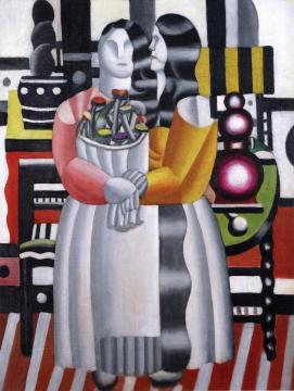 Two Women with a Bouquet, First State Artwork by Fernand Léger