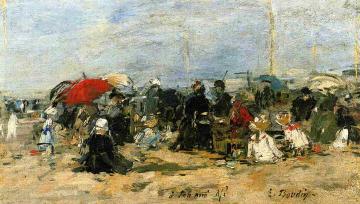 Trouville, Beach Scene Artwork by Eugène-Louis Boudin