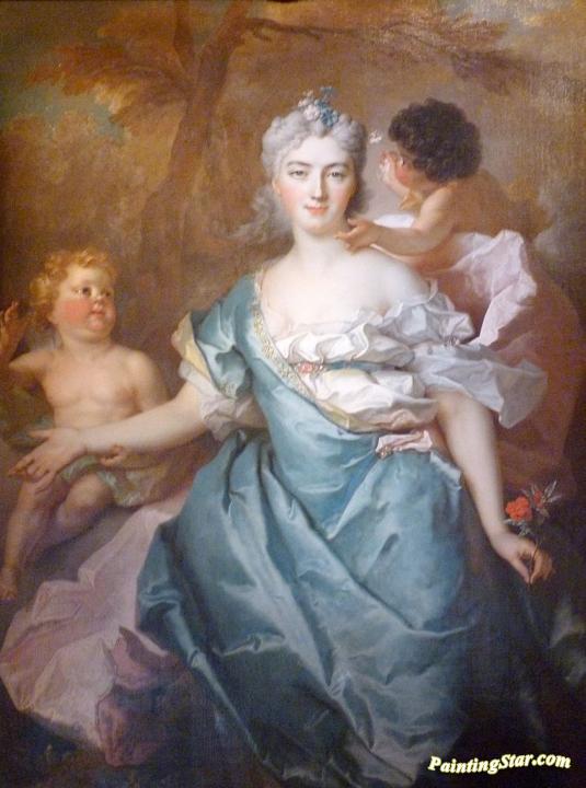 Marquise de la Tour Maubourg with Her Two Sons Artwork by Nicolas de Largillierre