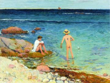 Bathers at Gavres Artwork by Henry Moret