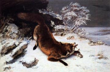 Fox In The Snow Artwork by Gustave Courbet