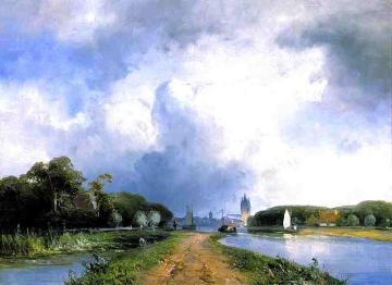 View Of The River Vliet Near Delft Artwork by Johan Berthold Jongkind