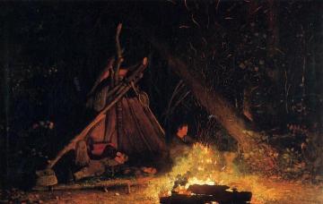 Camp Fire Artwork by Winslow Homer