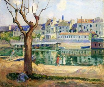 Lagny, View of the Quai de Pamponne Artwork by Henri Lebasque