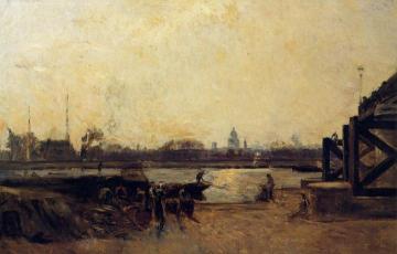 View of the Port in the Afternoon Sun Artwork by Stanislas Lepine