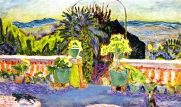 Green Pots on the Terrace Artwork by Pierre Bonnard