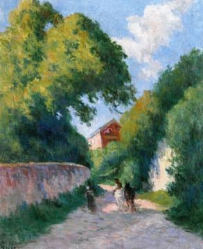Near Rolleboise, Returning to the Farm Artwork by Maximilien Luce