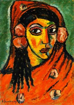 Spanish Woman With Red Veil Artwork by Alexej Jawlensky