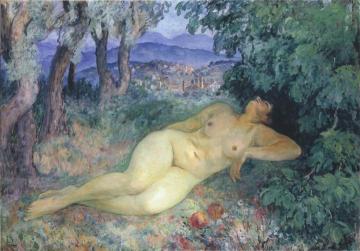 Large Nude at Cannes Artwork by Henri Lebasque