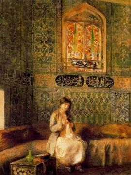 Woman Embroidering Artwork by Paul-Alexandre-Alfred Leroy