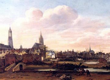 Delft after the explosion of the gunpowder-storage Artwork by Egbert van der Poel