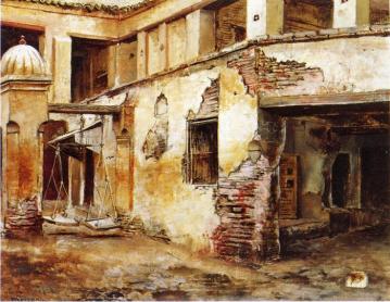 Courtyard in Morocco Artwork by Edwin Lord Weeks