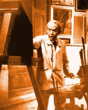 Photo of artist at work, 1947 Artwork by Giacomo Balla