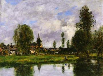 Village near Dunkirk Artwork by Eugène-Louis Boudin