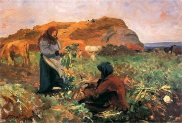 Digging beets Artwork by Leon Jan Wyczolkowski