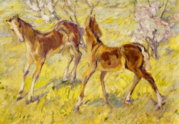 Foals at Pasture Artwork by Franz Marc