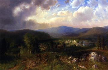 Mount Washington and the Village of North Conway Artwork by Bradford Freeman