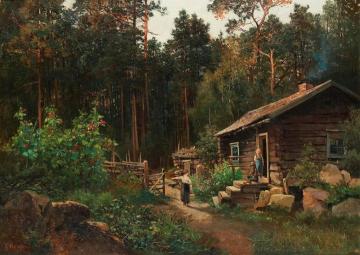 Cottage In The Forest Artwork by Josefina Holmlund