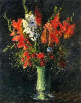 Vase of Gladiolas Artwork by Gustave Caillebotte