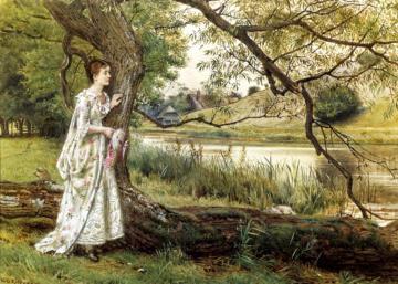 On The River Bank Artwork by George Goodwin Kilburne