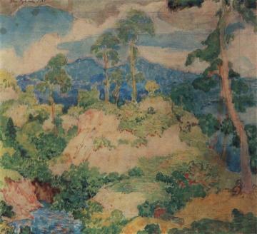 Stream in the Mountains Artwork by Nikolai Krymov