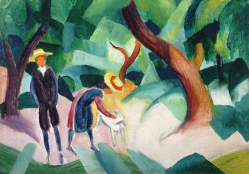 Children with Goat Artwork by August Macke