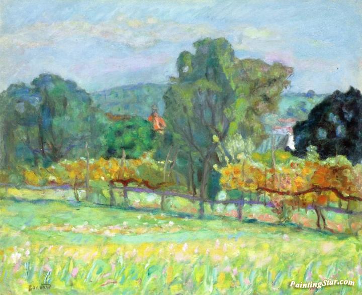 Landscape with Red Steeple Artwork by Pierre Bonnard