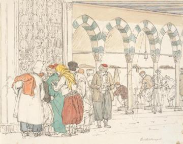 By the Toppana Mosque, Constantinople (Ved Toppana Moskeen) Artwork by Martinus Rorbye