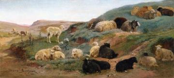 Sheep in a Mountainous Landscape Artwork by Rosa Bonheur