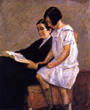 The Artist's Wife and Granddaughter Artwork by Max Liebermann