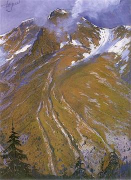 Blizzard at the foot of the Monk Artwork by Leon Jan Wyczolkowski