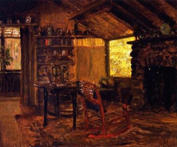 Interior Of Camp At Cedar Swamp Pond, Matunuck Artwork by Anna Mary Richards Brewster