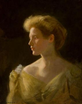 Woman in a Yellow Dress Artwork by Arthur Merton Hazard