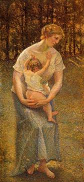 Motherhood Artwork by Maximilien Luce