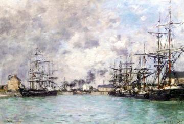 Deauville, the Harbor Artwork by Eugène-Louis Boudin