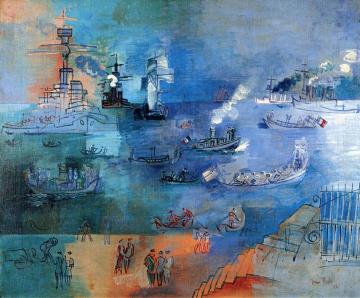 Regatta At Le Havre In Honor Or President Gaston Doumergue Artwork by Jean Dufy