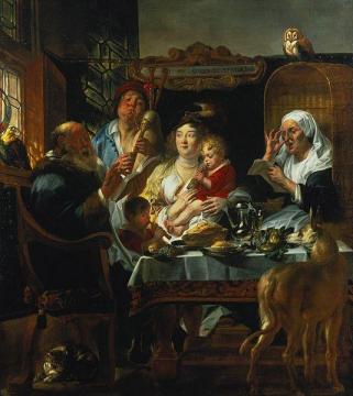 As the Old Sing the Young Pipe Artwork by Jacob Jordaens