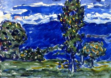Blue Landscape Artwork by Maurice Prendergast