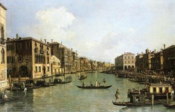 Grand Canal from the Campo Santa Sofia towards the Rialto Bridge Artwork by Giovanni Antonio Canal
