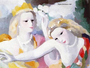 Two Girls Artwork by Marie Laurencin