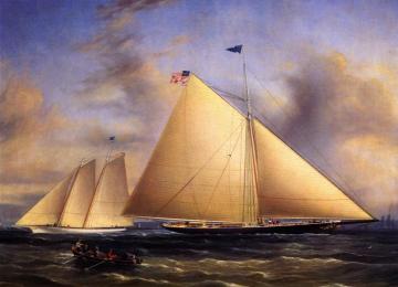 The Sloop "maria" Racing The Schooner Yacht "america", May 1851 Artwork by James E. Buttersworth