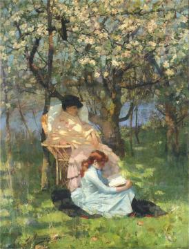 Convalescence In The Apple Orchard Artwork by Sir John Lavery