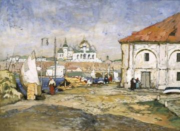 Harbor of an Old Town Artwork by Konstantin Gorbatov