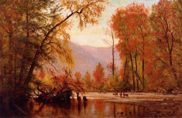 Autumn on the Delaware Artwork by Thomas Worthington Whittredge